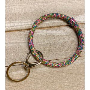 Multicolored Rhinestone Wrist Keychain